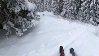Skiing In Deep Mechit Peak Rila Mountain 
