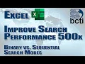 Microsoft Excel - Use Faster Search Algorithms Binary vs Searches