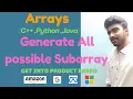 Generate all possible subarrays - DSA in Tamil C Java Python