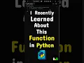 This Function Is Super Useful In Python