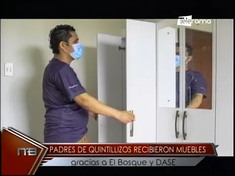 Padres de Quintillizos recibieron muebles gracias a El Bosque y DASE