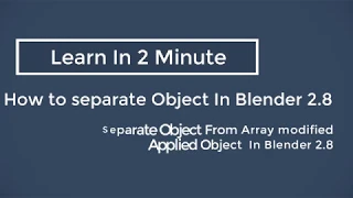 Separate Object From Array modified Applied Object In Blender 2 8
