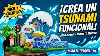 Cómo Hacer una Maqueta de TSUNAMI Funcional con Material Reciclado/ MAQUETA DE TSUNAMI 
