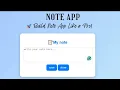 Create Your Own Note App Like a Pro HTML CSS JS Project Tutorial