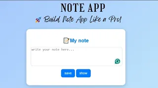 Create Your Own Note App Like a Pro HTML CSS JS Project Tutorial