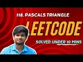 118 Pascals Triangle LeetCode Tamil Explanation Karthi Stucks At Code