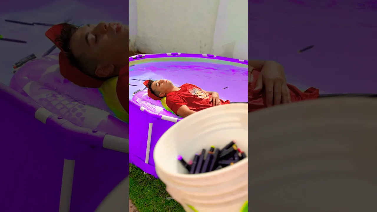 CAIU TUDO NA PISCINA😱