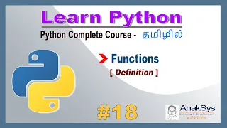 Python - Functions in Tamil Function Method Definition and Subroutine Learn Python in Tamil