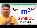 How to Type m3 in Excel