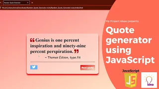 Quote generator using JavaScript Website Development JavaScript Projects