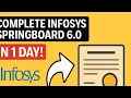 Complete Infosys Springboard 6 0 in 1 Day Smart Trick to Get Certificates FAST