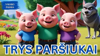 trys par iukai ir vilkas pasaka prie mieg filmukai vaikams lietuvi kai