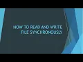Read and Write File Synchronously in Node js - Lecture 04 Hindi and English