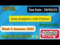 Data Analytics with Python Week 9 Quiz Assignment 9 Solution NPTEL SWAYAM 2023