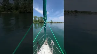 Anchor and swim day!!  Near the Welland Canal. Too hot to be in a Harbour at a yacht club.