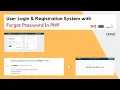 User Login and Registration with Forgot Password in PHP Reset password with email in PHP