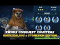 Counter Chief Chirpa Ewoks in Conquest with Overzealous Stoneskin Data Disk Set SWGOH