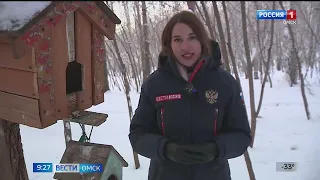 В Таре своими руками делают съедобные кормушки для птиц