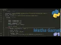 Mat uiz Game In Python No Talking Beginner Friendly Part 1