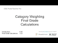 Category Weighting Final Grade Calculations