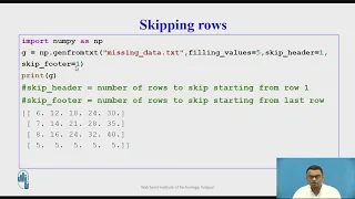 Reading and Writing data to file using Numpy
