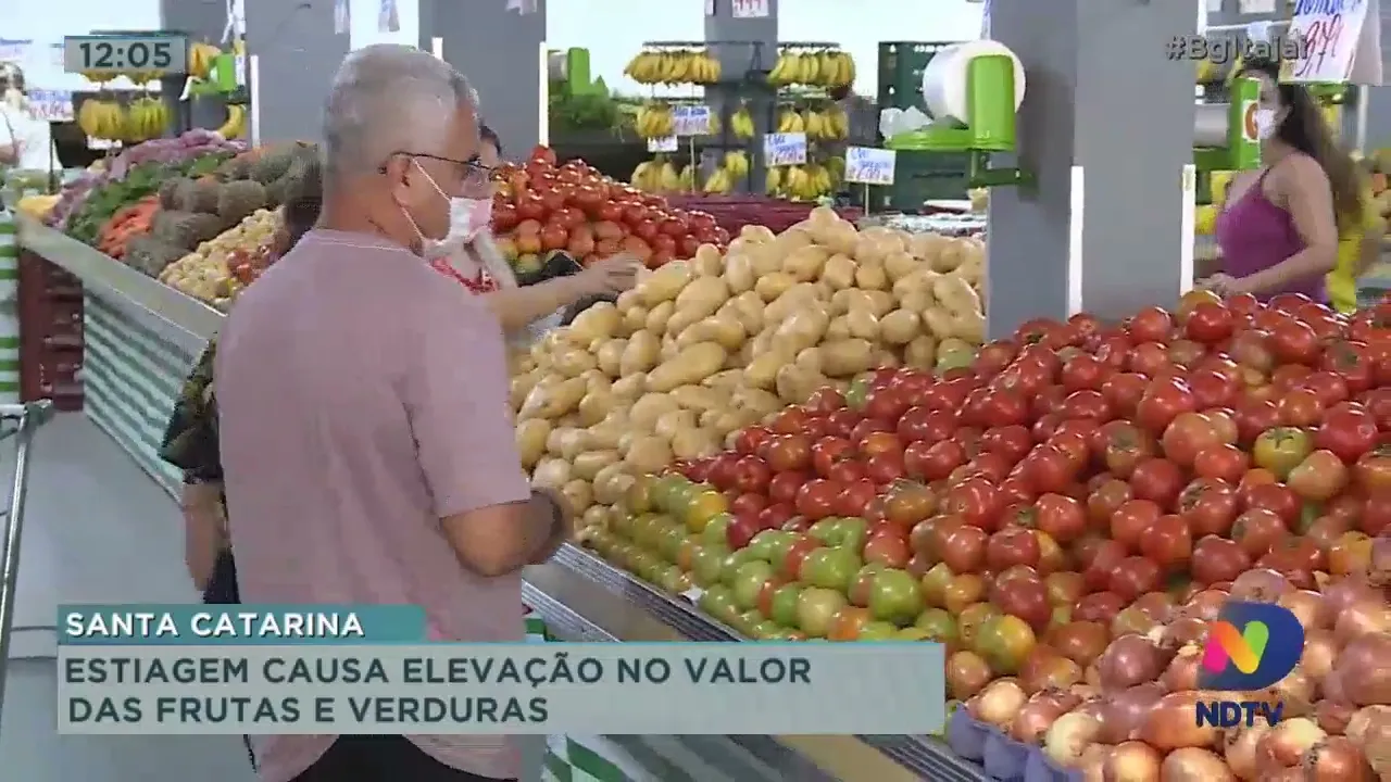 Estiagem causa queda na produtividade e provoca a elevação no valor das frutas e verduras