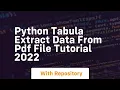 Python tabula extract data from pdf file tutorial 2022