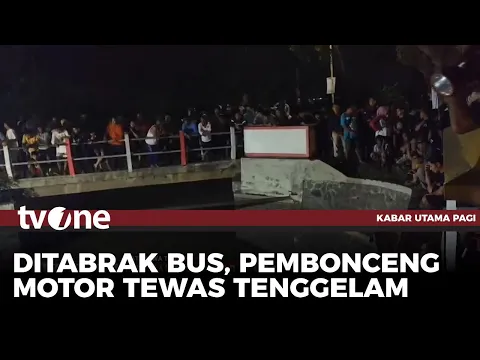 Sebuah Bus AKAP Tabrak Motor dan Tewaskan Pemotor