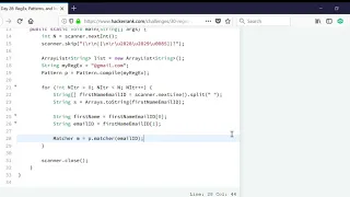 Day 28 RegEx Patterns and Intro to Databases HackerRank JAVA
