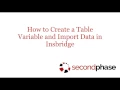 How To Create a Table Variable in Oracle Insbridge