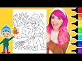 Coloring a Boy Raking Autumn Leaves Thanksgiving Fall Coloring Page Ohuhu Art Markers