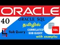 CORRELATED SUB QUERY with examples Oracle SQL tutorial in TAMIL learncodetodaytamil
