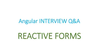 Angular Interview Q A Reactive Forms in Angular