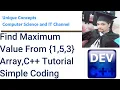 Find Maximum Value from an Array C Programming Class 19