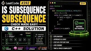 Is Subsequence LeetCode 392 Two Pointers Explained in C