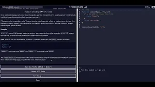 Practice comparing different values - Free Code Camp Help