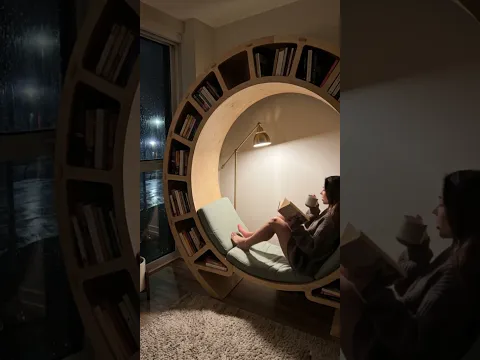 ▶️Reading Orbit Bookshelf Nook Chair - Product Link in Bio ( # 3369 )