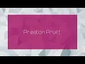 Preston Pruitt - appearance