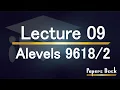 Alevel Computer Science 9618 Paper 2 1D Array LECTURE 09