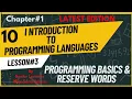 10th Class Computer Science Chapter 1 Programming Basic and Reserved Words Computer Chapter 1