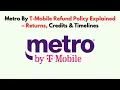 Metro By T-Mobile Refund Policy Explained - Returns Credits Timelines