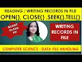 Part 2 File Handling in Python open SEEK TELL WRITE RECORDS TEXT FILE