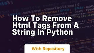 How to remove html tags from a string in python