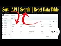 React Data Table with Pagination Search and Sorting in Hindi Connect Data Table with API Part 8