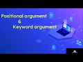 Positional argument Keyword argument in Python Arya Bhatt
