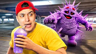 الوحش البنفسجي حاول يمسكني بعد ما سرقت مشروبه! 😱 GTA 5