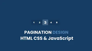Pagination Design In HTML CSS JavaScript Pagination JavaScript