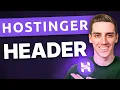 How to Edit the Header in Hostinger Website Builder