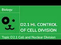 D2 1 HL Control of Cell Division IB Biology HL