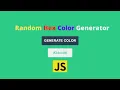 JavaScript Random Hex Color Generator Projects For Beginners HTML CSS JavaScript GitHub Code